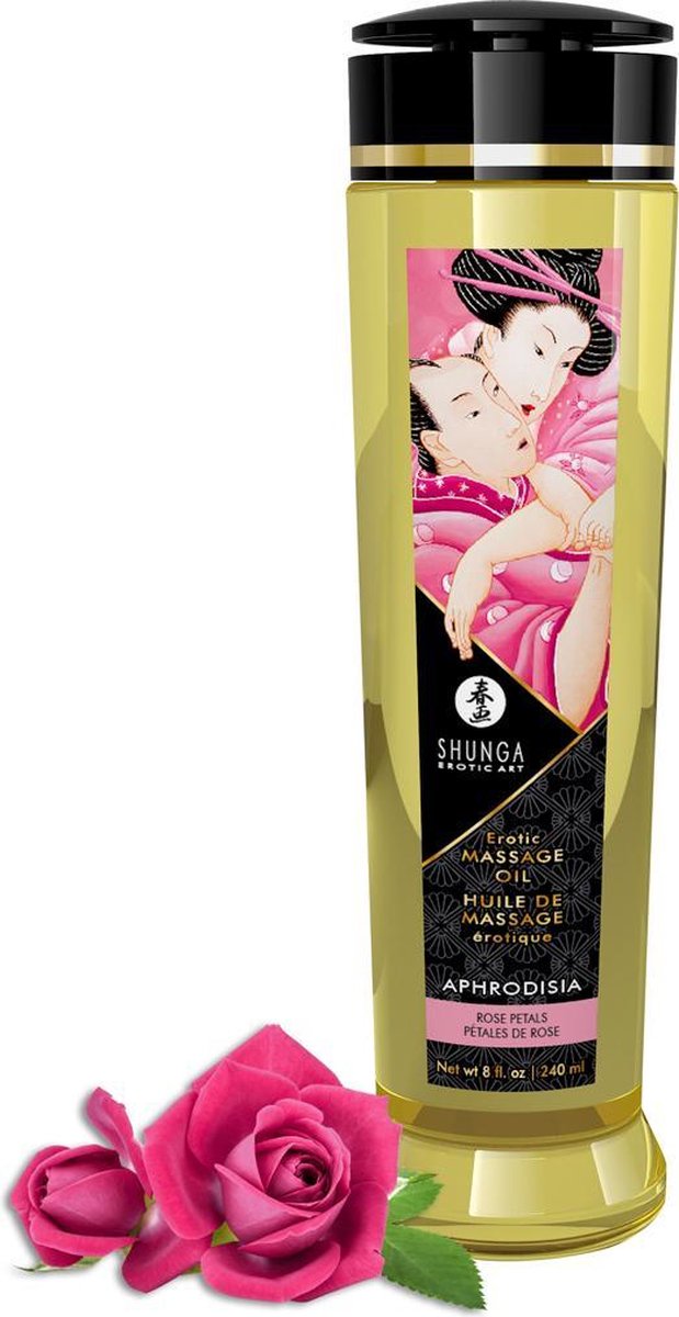 Shunga Erotic Massage Oil Aphrodisia Roses > Erotische massage olie Aphrodisianblaadjes - Roze