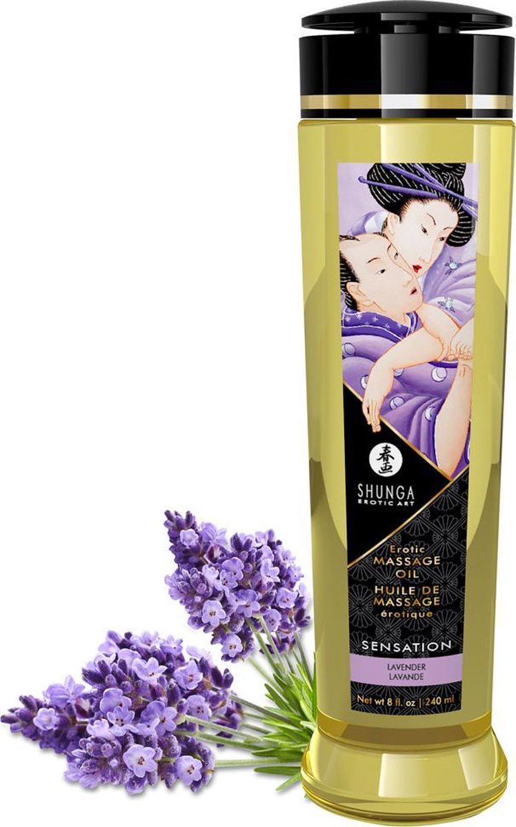 Shunga Erotische massageolie Sensation lavendel