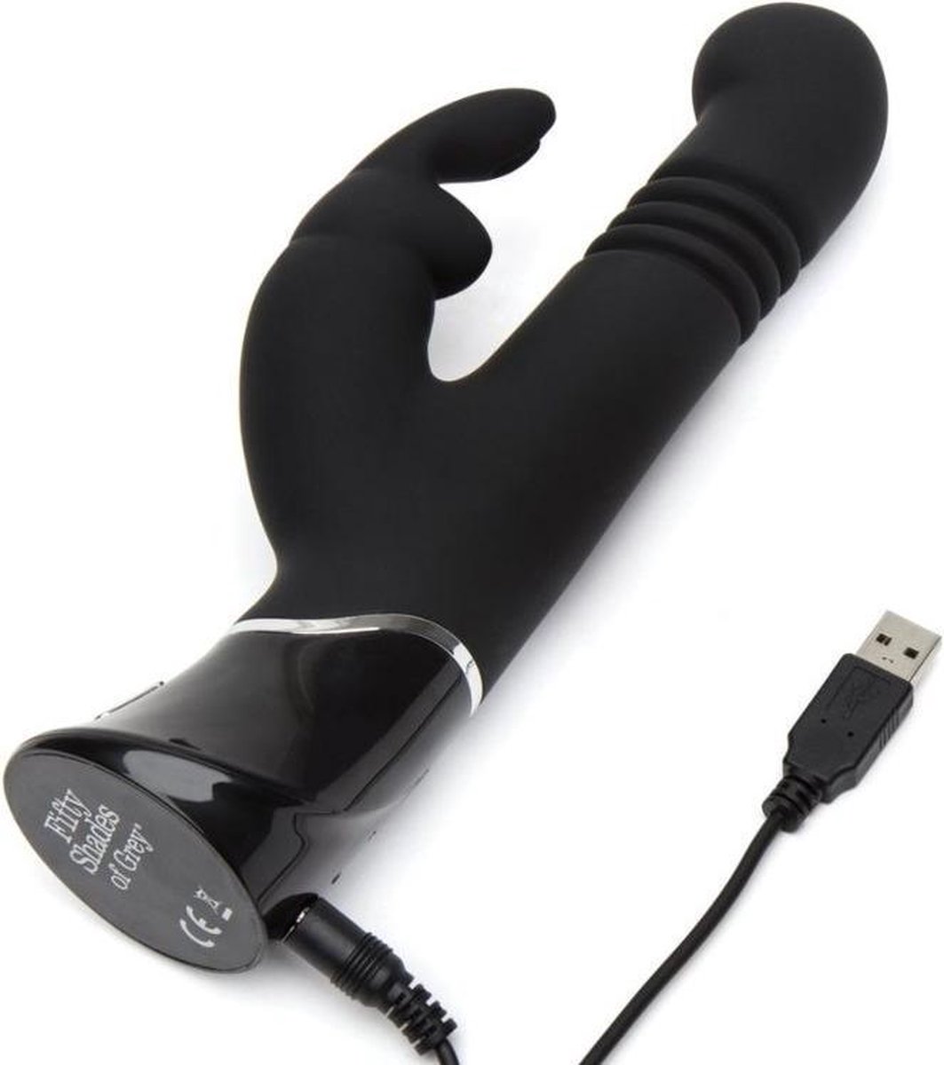 FIFTY SHADES Greedy Girl Thrusting G-Spot Rabbit Vibrator - Zwart