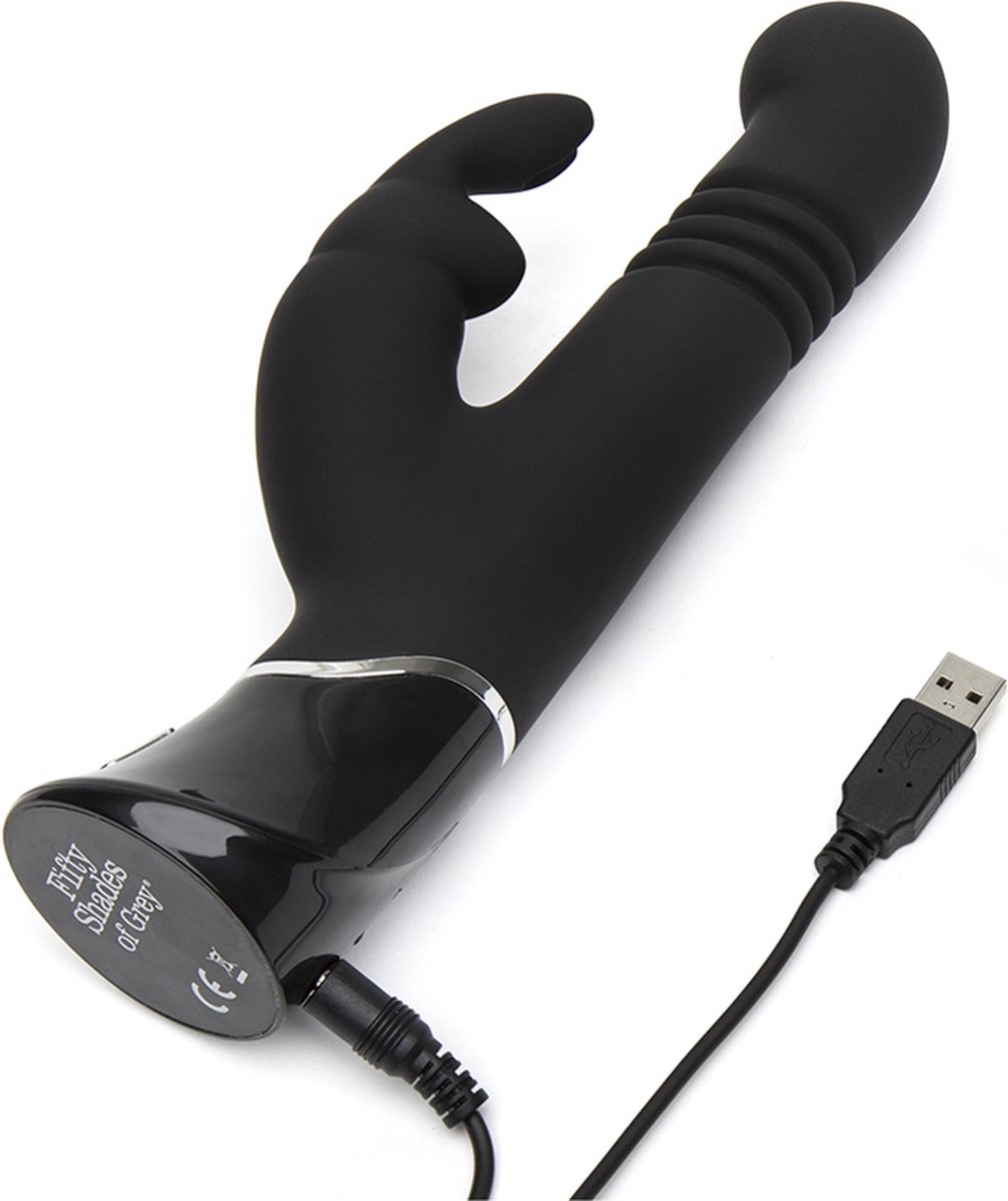 FIFTY SHADES Greedy Girl Thrusting G-Spot Rabbit Vibrator - Zwart