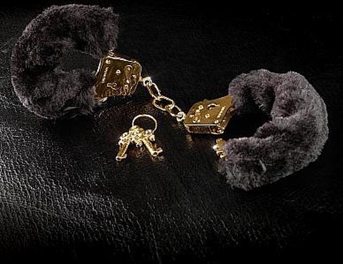 FF Gold deluxe handboeien - Zwart