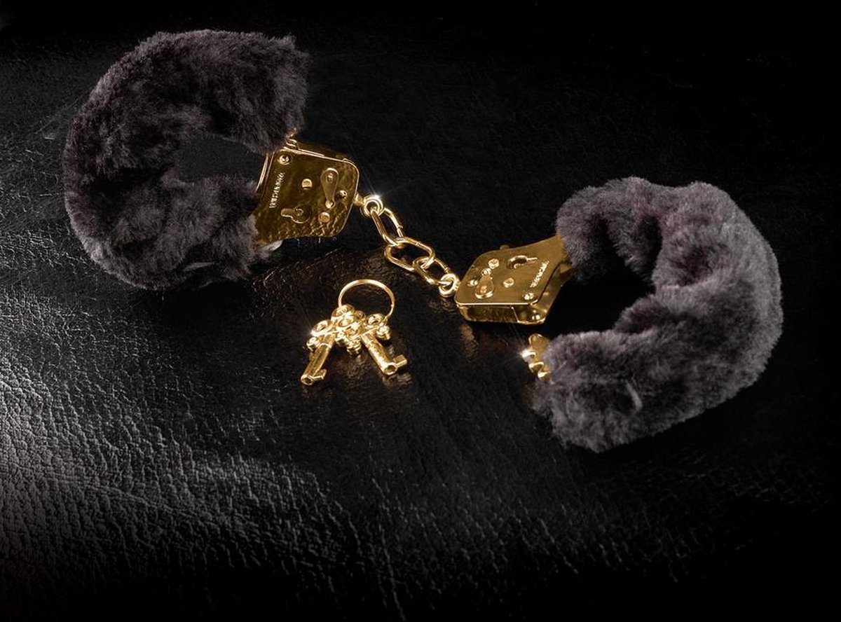 FF Gold deluxe handboeien - Zwart