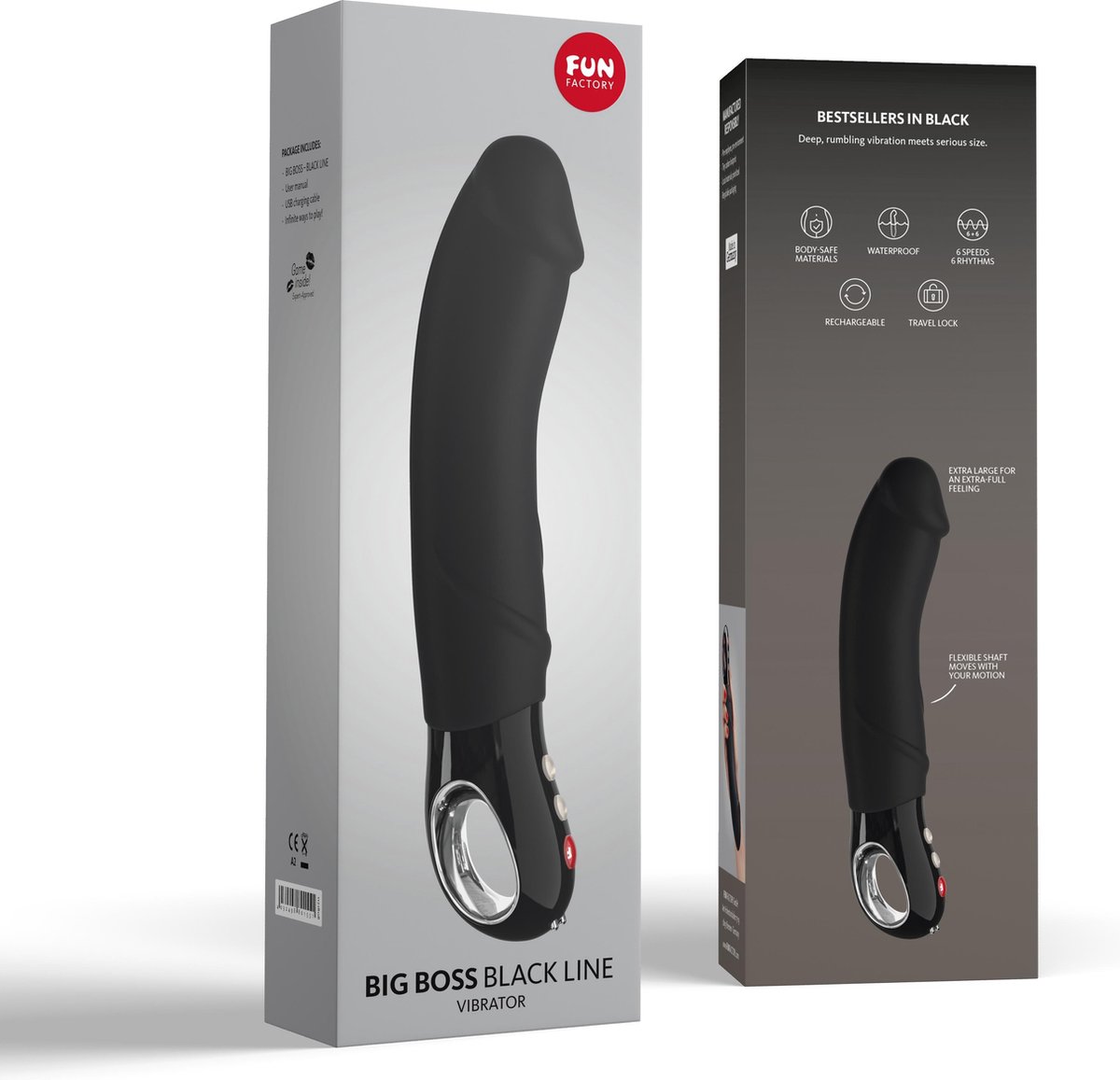 Fun Factory Big Boss G5 realistische vibrator - Zwart