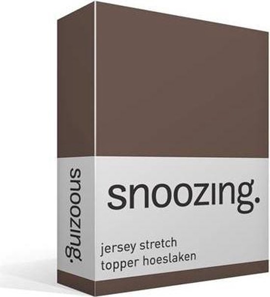 Snoozing Stretch - Topper - Hoeslaken - 70/80x200/220/210 - Taupe - Bruin