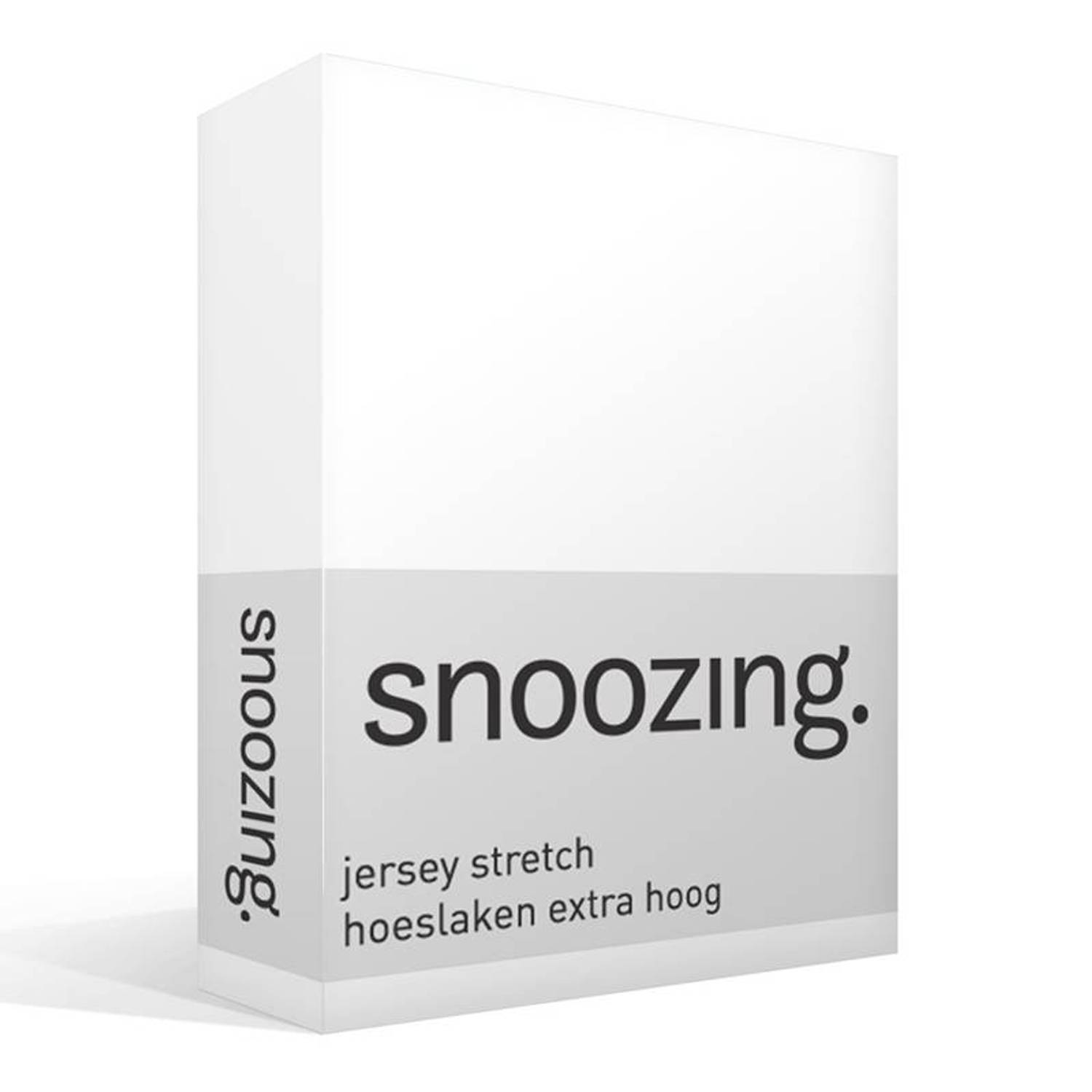 Snoozing Stretch - Hoeslaken - Extra Hoog - 70/80x200/220/210 - - Wit