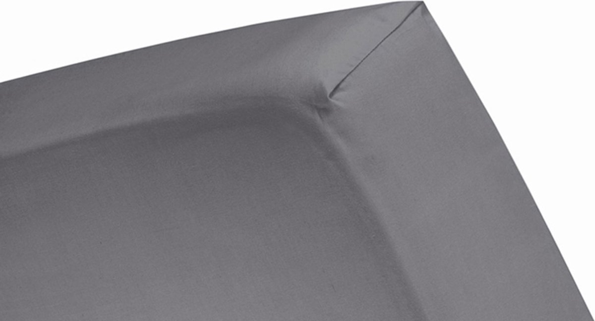 Cinderella Basic Percaline Katoen Hoeslaken - 100% Percaline Katoen - 2-persoons (120x200 Cm) - Anthracite - Grijs