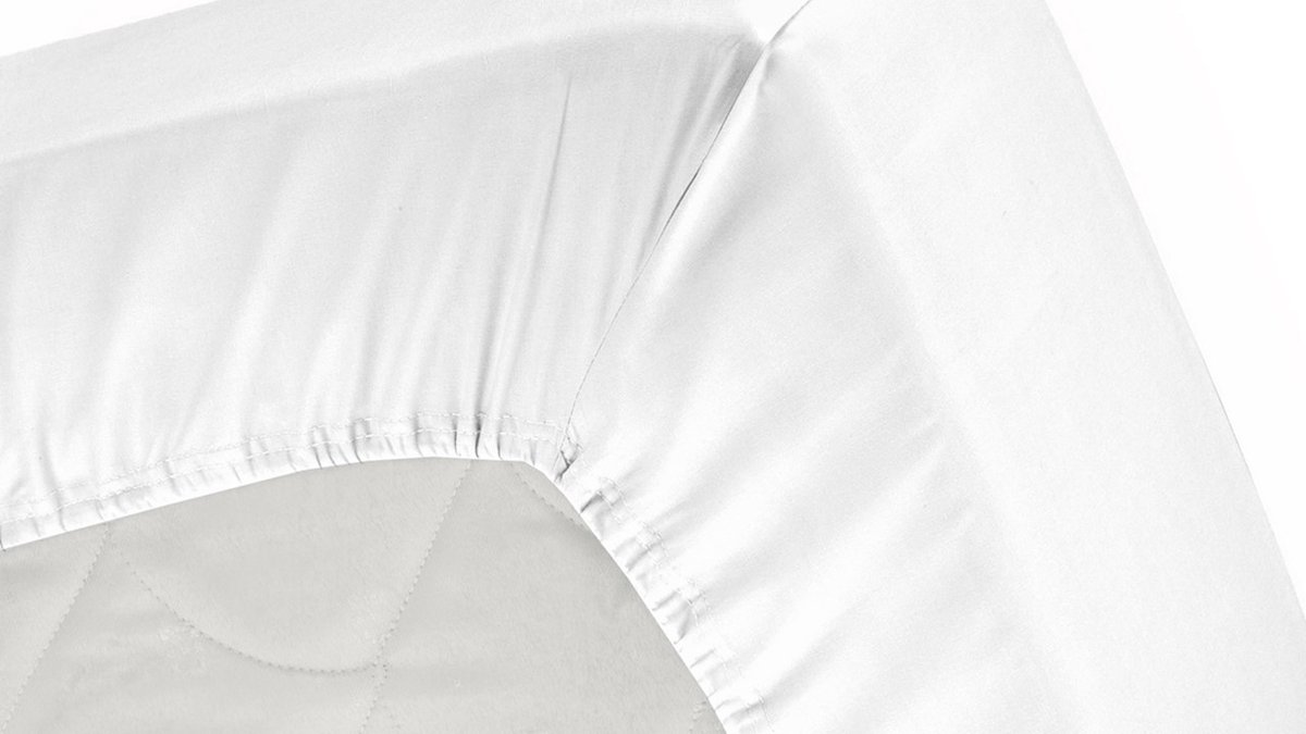 Cinderella Basic Percaline Katoen Hoeslaken - 100% Percaline Katoen - 1-persoons (70x200 Cm) - White - Wit
