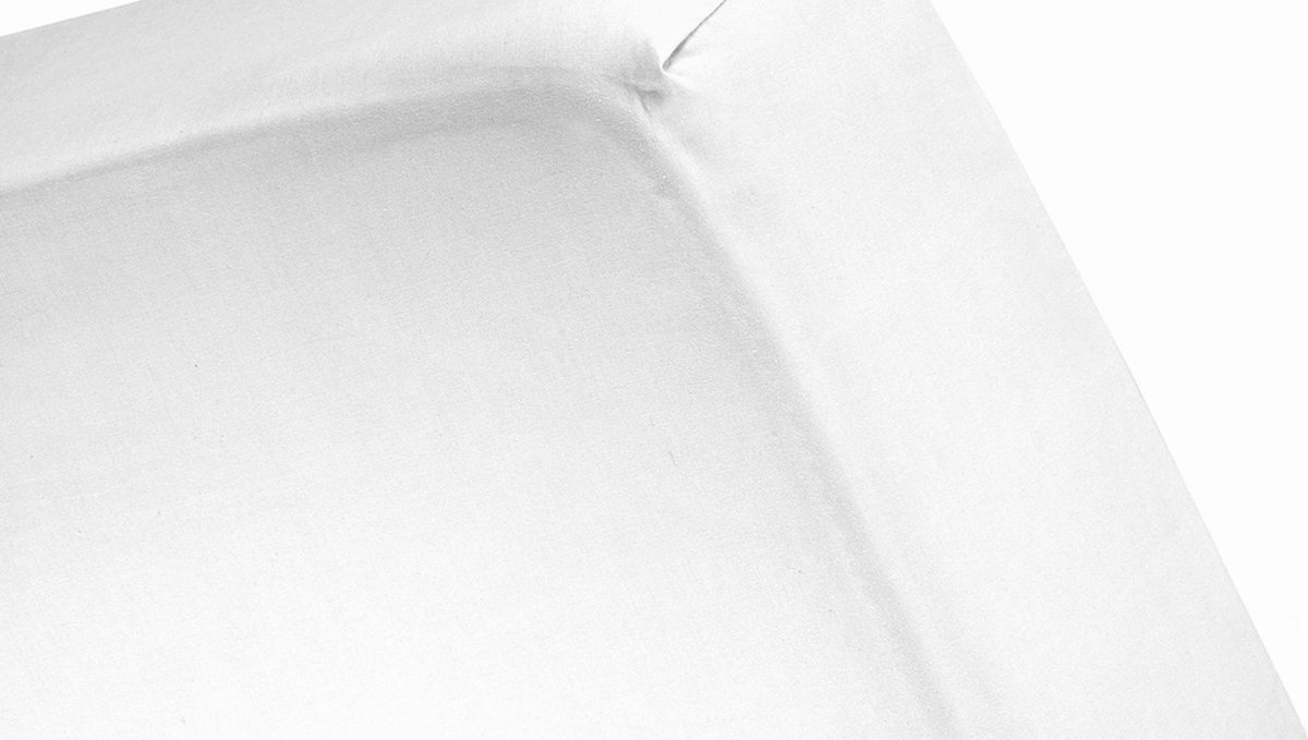 Cinderella Basic Percaline Katoen Hoeslaken - 100% Percaline Katoen - 1-persoons (70x200 Cm) - White - Wit
