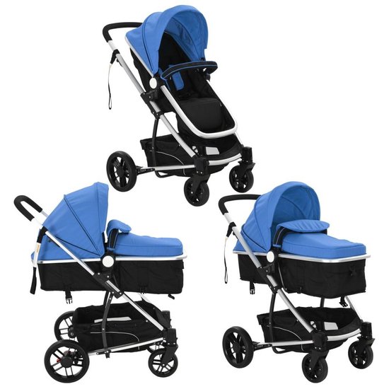 Vidaxl Kinderwagen 2-in-1 Aluminium En - Blauw