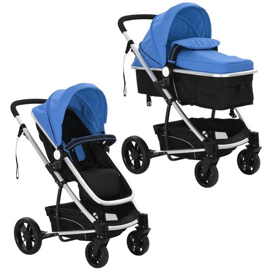 Vidaxl Kinderwagen 2-in-1 Aluminium En - Blauw