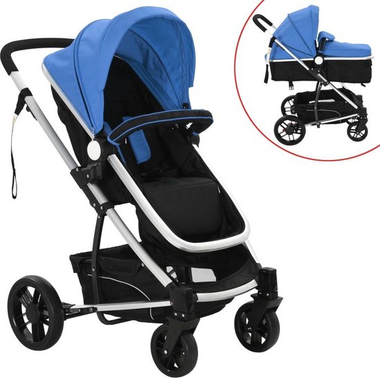 Vidaxl Kinderwagen 2-in-1 Aluminium En - Blauw