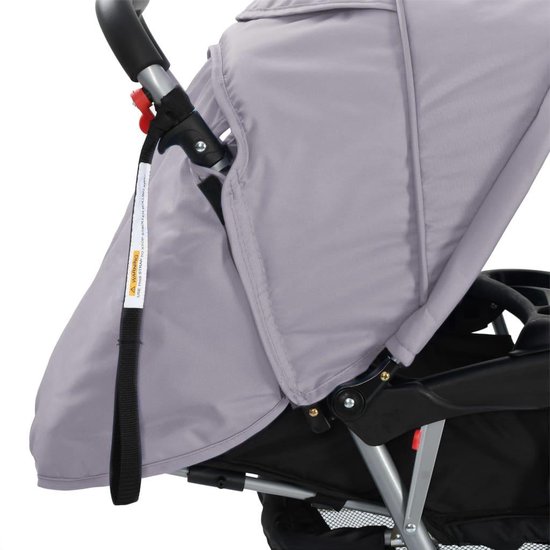 Vidaxl Kinderwagen Dubbel Staal En - Grijs