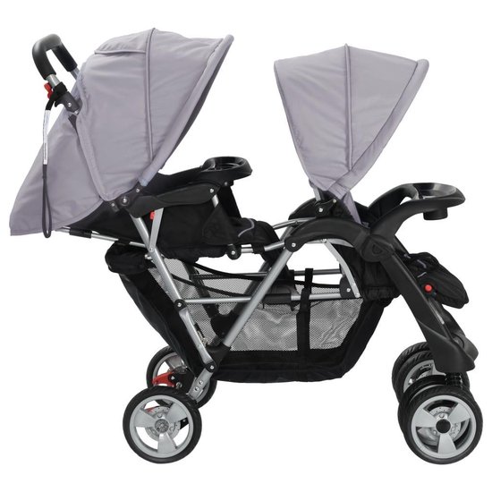 Vidaxl Kinderwagen Dubbel Staal En - Grijs