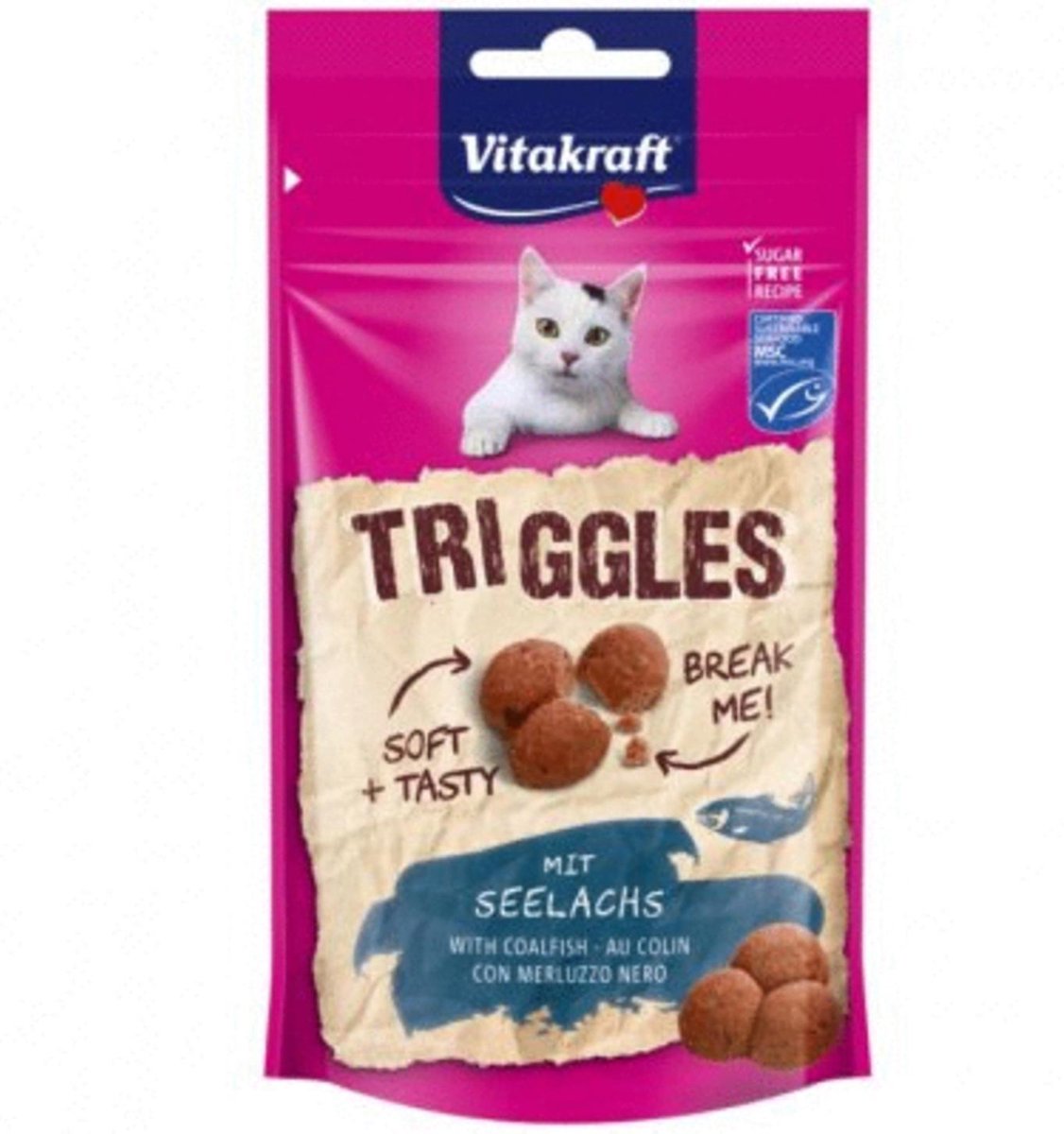 Vitakraft Triggles 40 g - Kattensnack - Koolvis