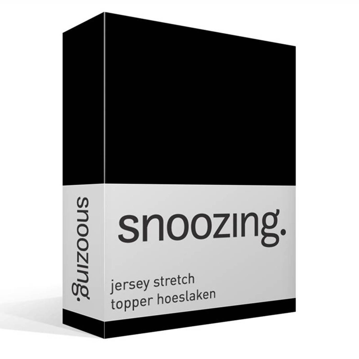 Snoozing Stretch - Topper - Hoeslaken - 200x200/220/210 - - Zwart