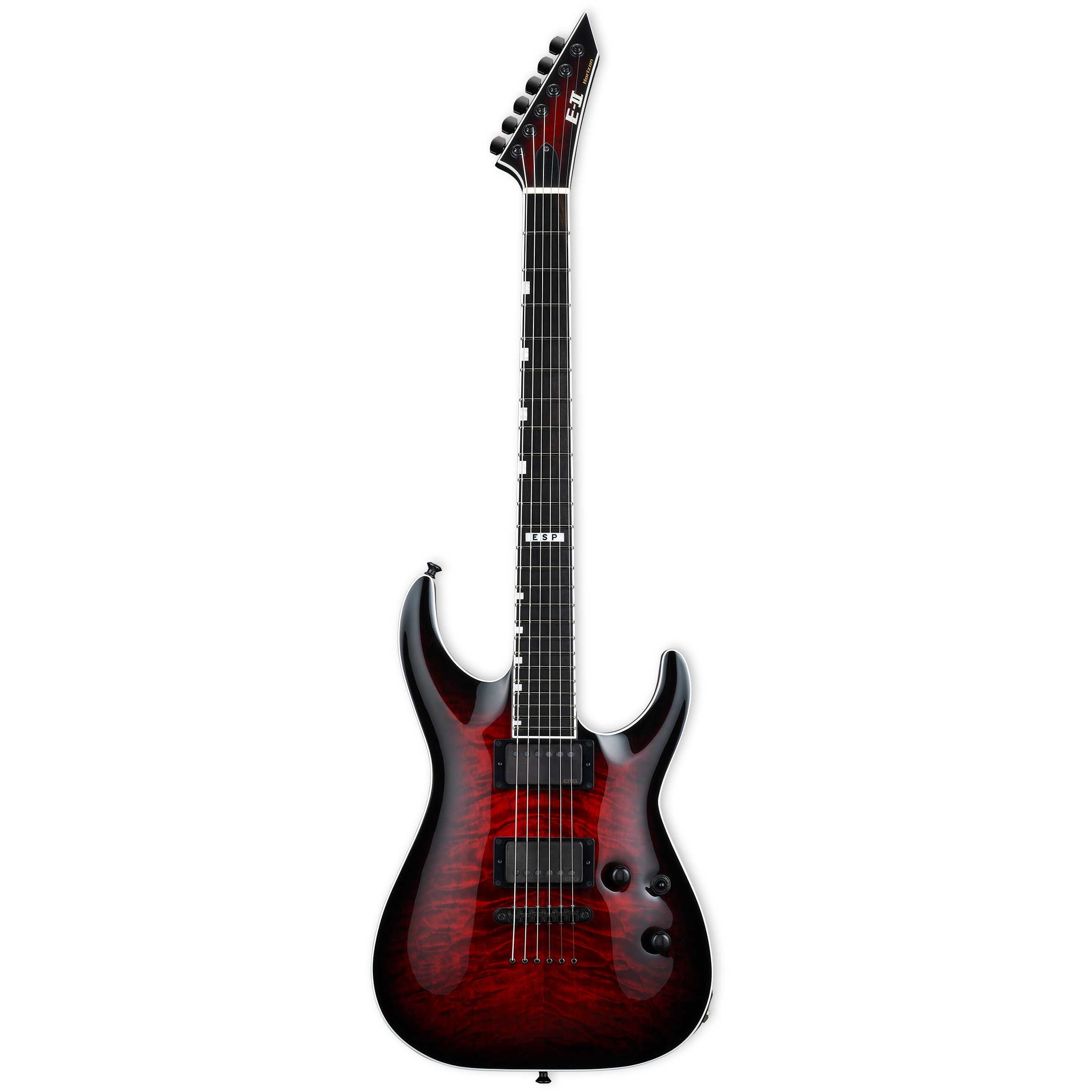 ESP guitars E-II Horizon NT-II See Thru Black Cherry Sunburst elektrische gitaar met koffer