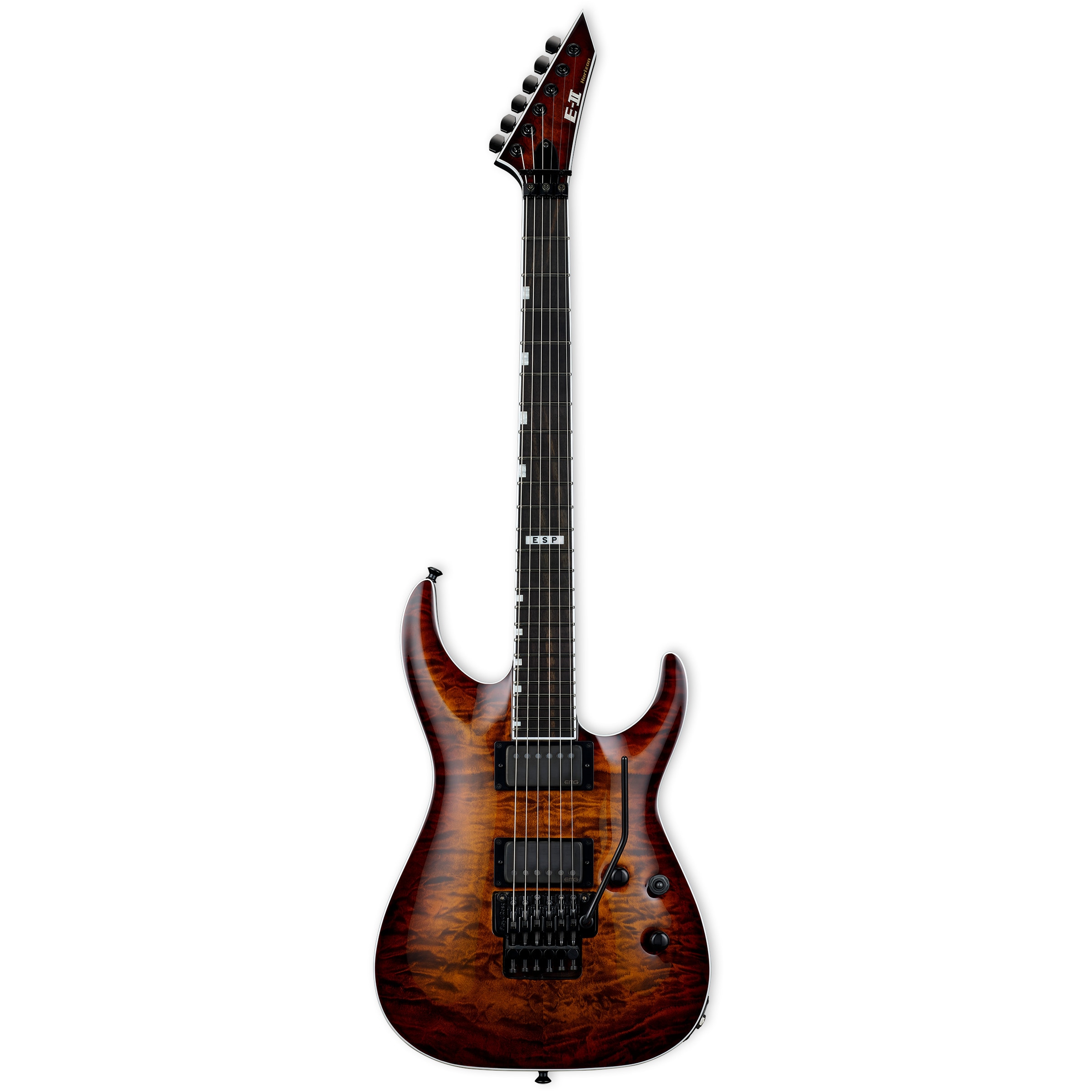 ESP guitars E-II Horizon FR-II Tiger Eye Sunburst elektrische gitaar met koffer