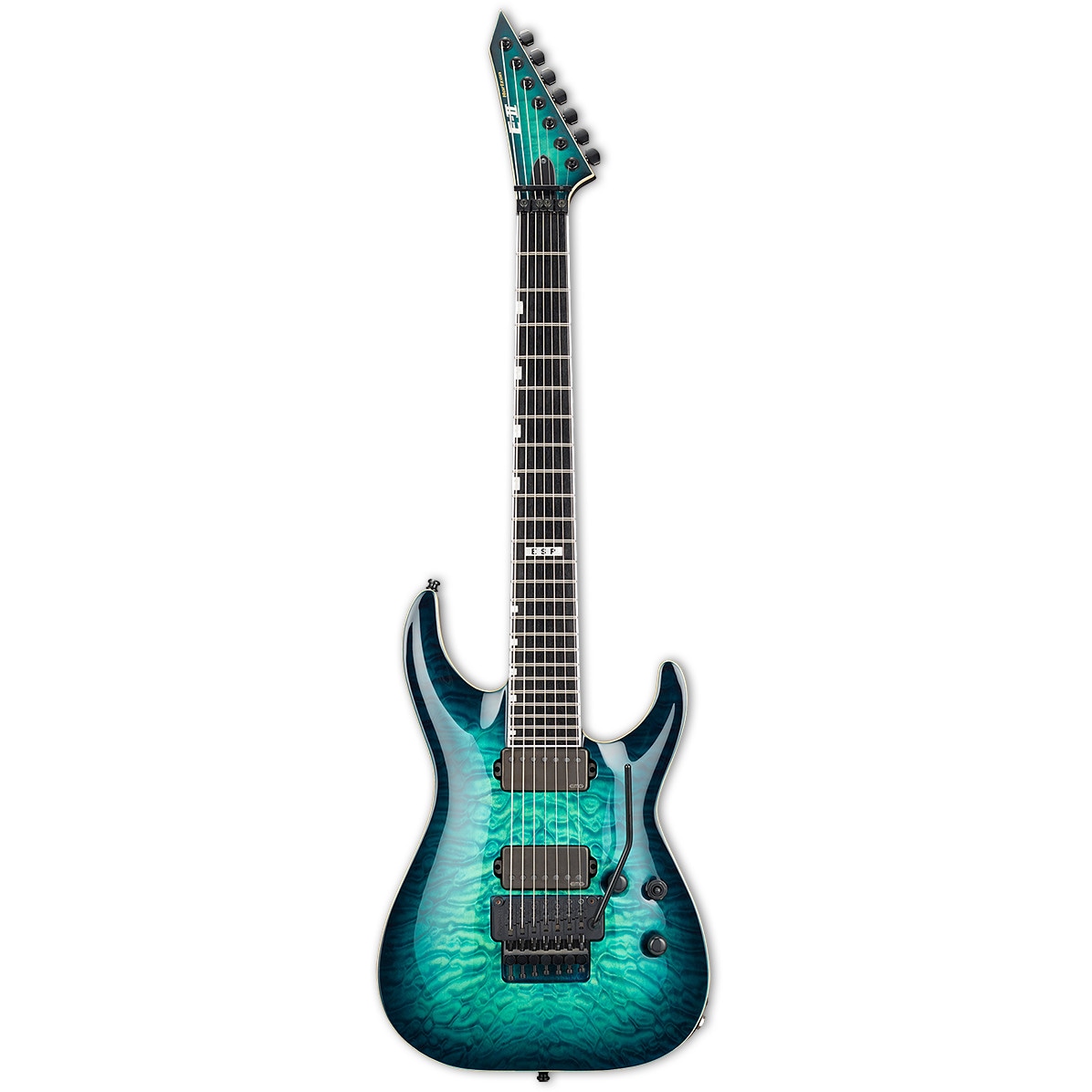 ESP guitars E-II Horizon FR-7 Dark Burst met koffer - Turquoise