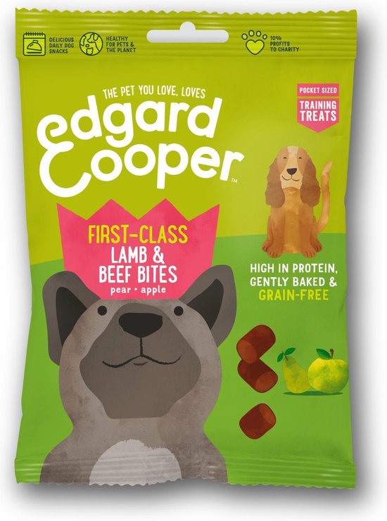 Edgard&Cooper Lamb & Beef Bites - Hondensnacks - Lam Rund Fruit 50 g