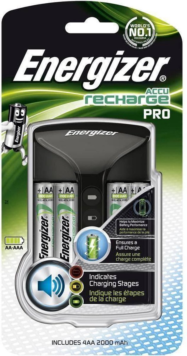 Energizer Batterijlader Pro Charger, Inclusief 4 X Aa Batterij, Op Blister