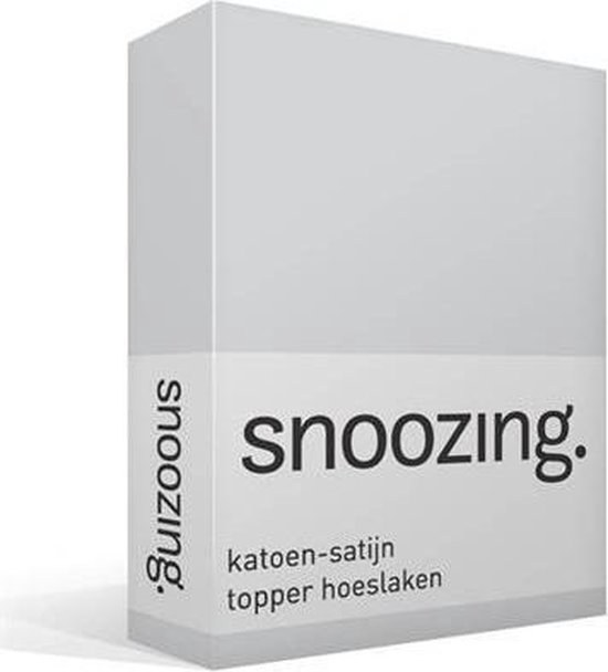 Snoozing - Katoen-satijn - Topper - Hoeslaken - 100x200 - - Grijs