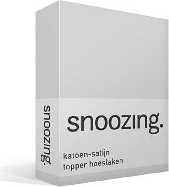 Snoozing - Katoen-satijn - Topper - Hoeslaken - 120x220 - - Grijs