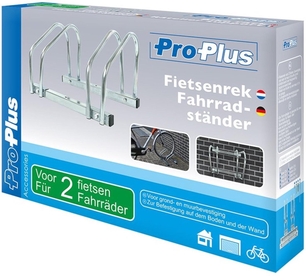 PROPLUS Fietsenrek Voor Twee Fietsen 26 X 40 X 33 Cm Zilver - Silver