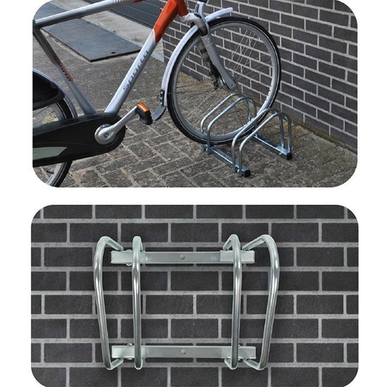PROPLUS Fietsenrek Voor Twee Fietsen 26 X 40 X 33 Cm Zilver - Silver
