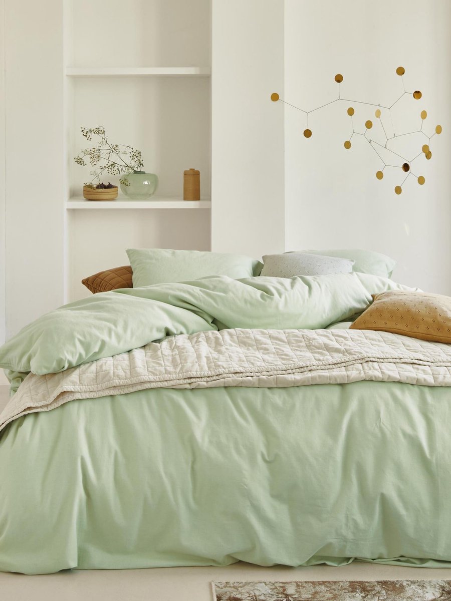 Essenza Guy Pistache dekbedovertrek - Groen