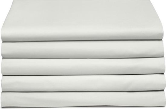 Cinderella Basic Percaline Katoen Laken - 100% Percaline Katoen - Lits-jumeaux (240x260 Cm) - Off-white - Grijs