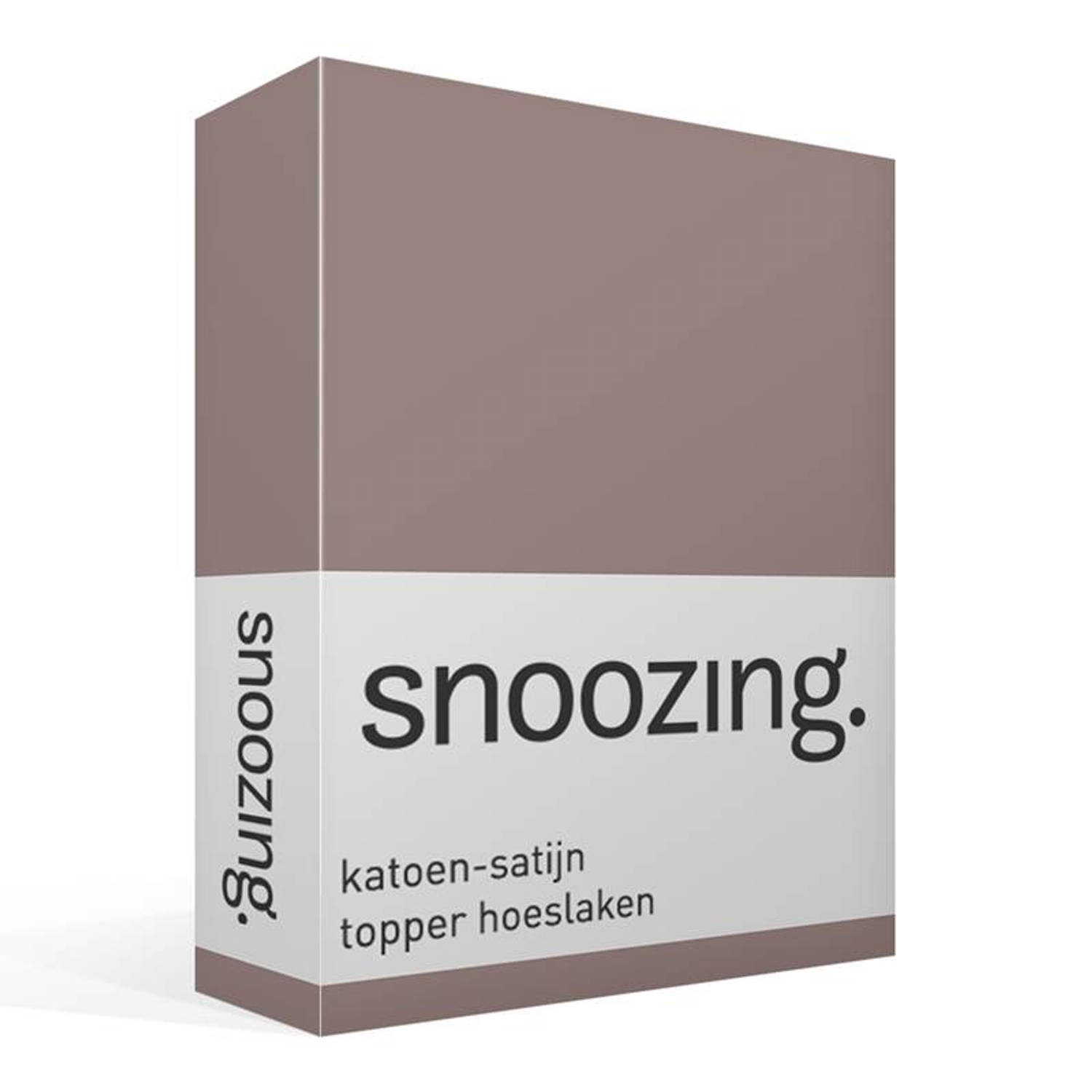 Snoozing - Katoen-satijn - Topper - Hoeslaken - 150x200 - - Roze