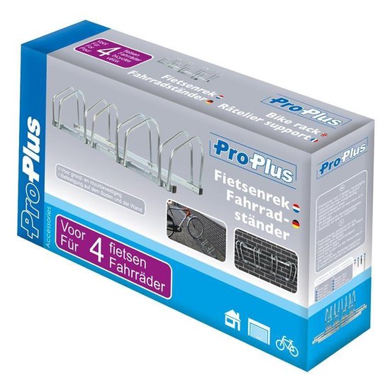 PROPLUS Fietsenrek Voor Vier Fietsen - Silver