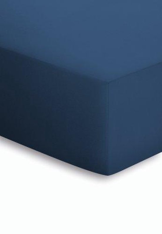 Schlafgut Jersey Stretch Hoeslaken - 95% Gebreide Jersey Katoen - 5% Elastan - 2-persoons (140/160x200/220 Cm) - Marine - Blauw