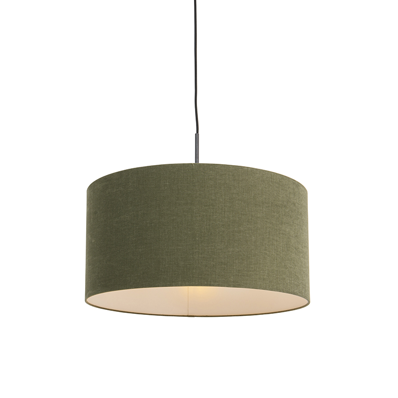 QAZQA Hanglamp zwart mete kap 50 cm - Combi 1 - Groen