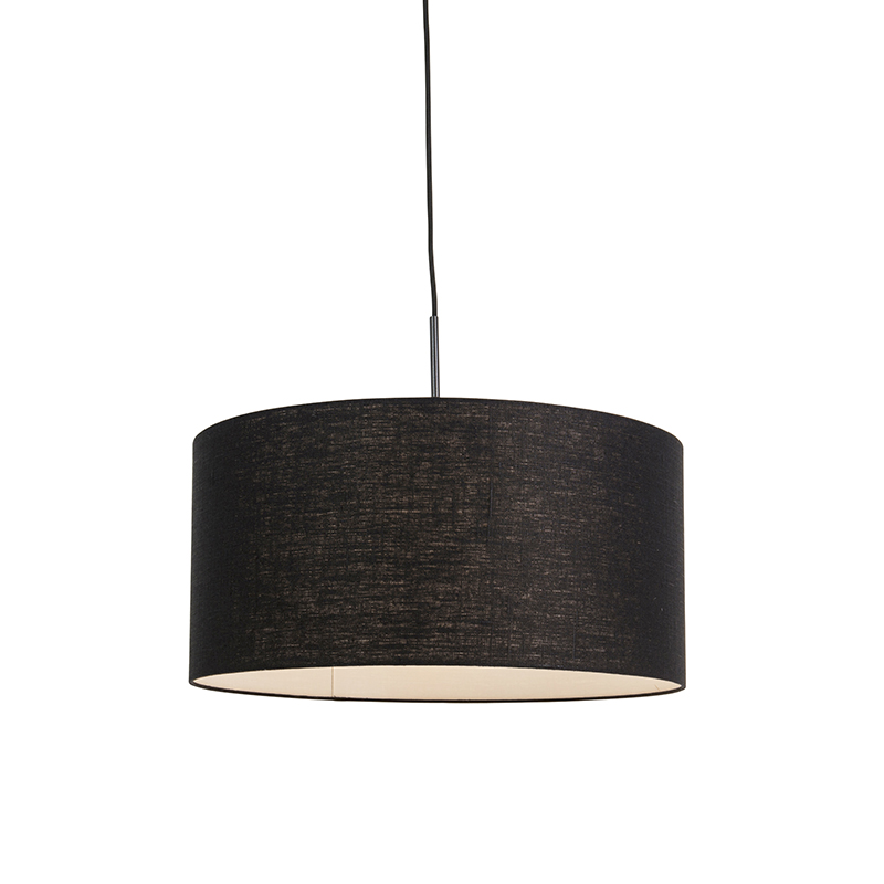 QAZQA Moderne hanglamp mete kap 50 cm - Combi 1 - Zwart