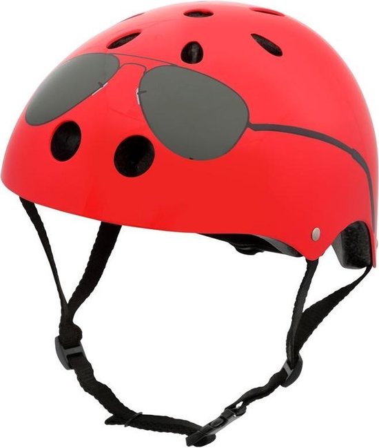 Mini Hornit Lids Fietshelm Voor Kinderen - Met Led Achterlicht - The Aviator (S) - Rood