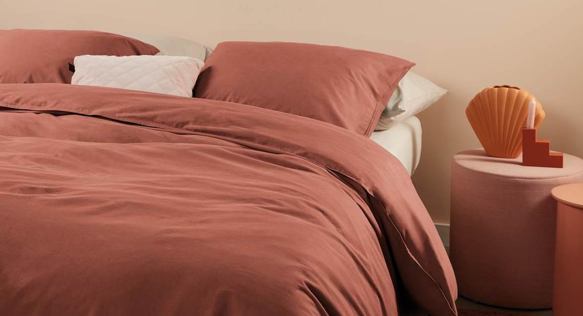 Beddinghouse Dekbedovertrek Organic Basic - 200 x 200/220 cm - Bruin