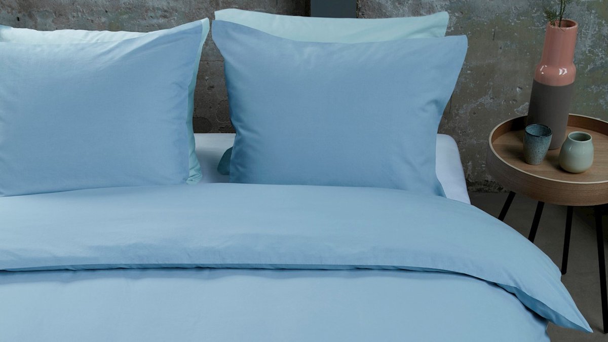 Beddinghouse Dekbedovertrek Organic Basic - 200 x 200/220 cm - Blauw