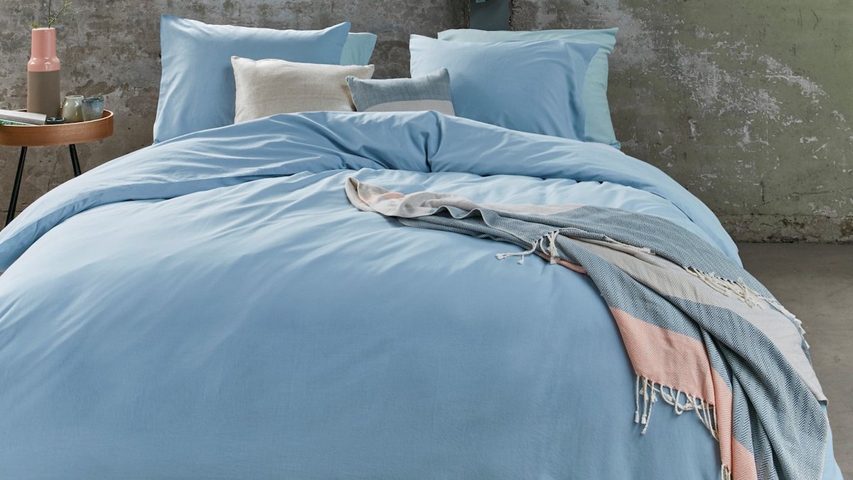 Beddinghouse Dekbedovertrek Organic Basic - 240 x 200/220 cm - Blauw