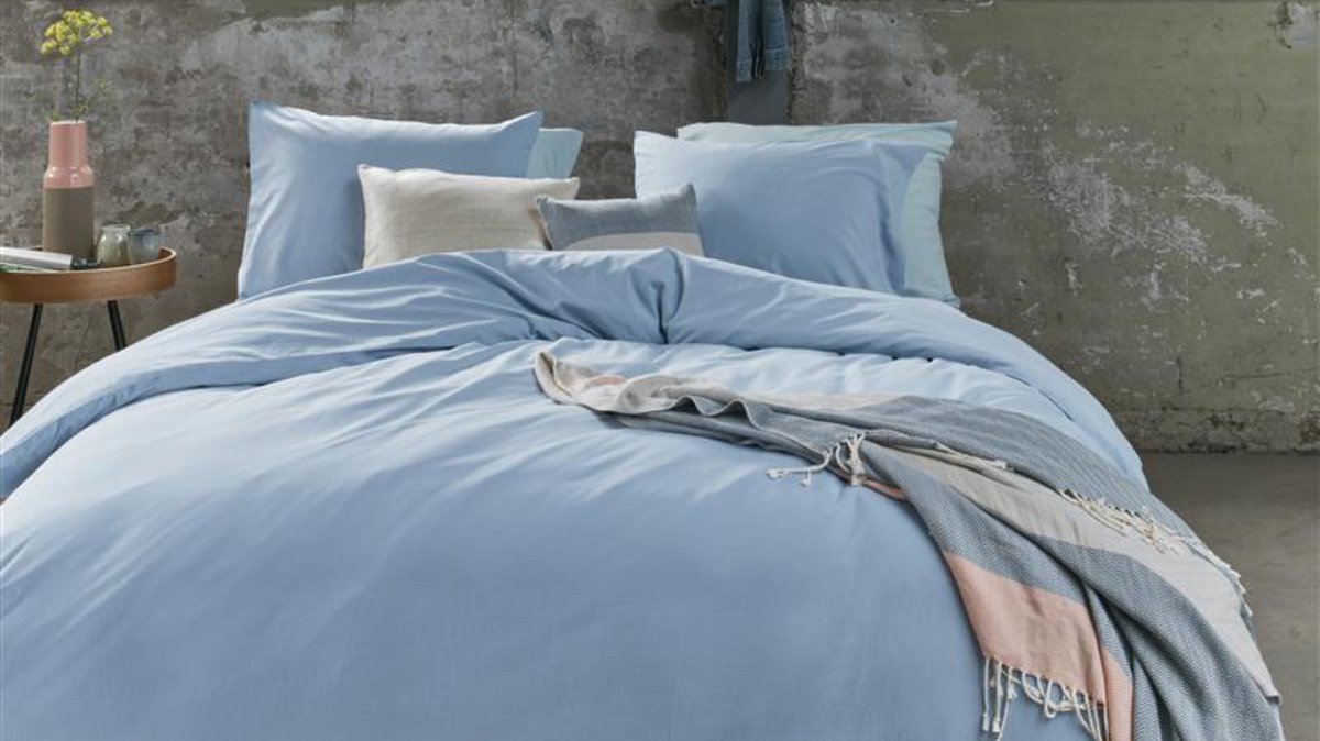 Beddinghouse Dekbedovertrek Organic Basic - 240 x 200/220 cm - Blauw