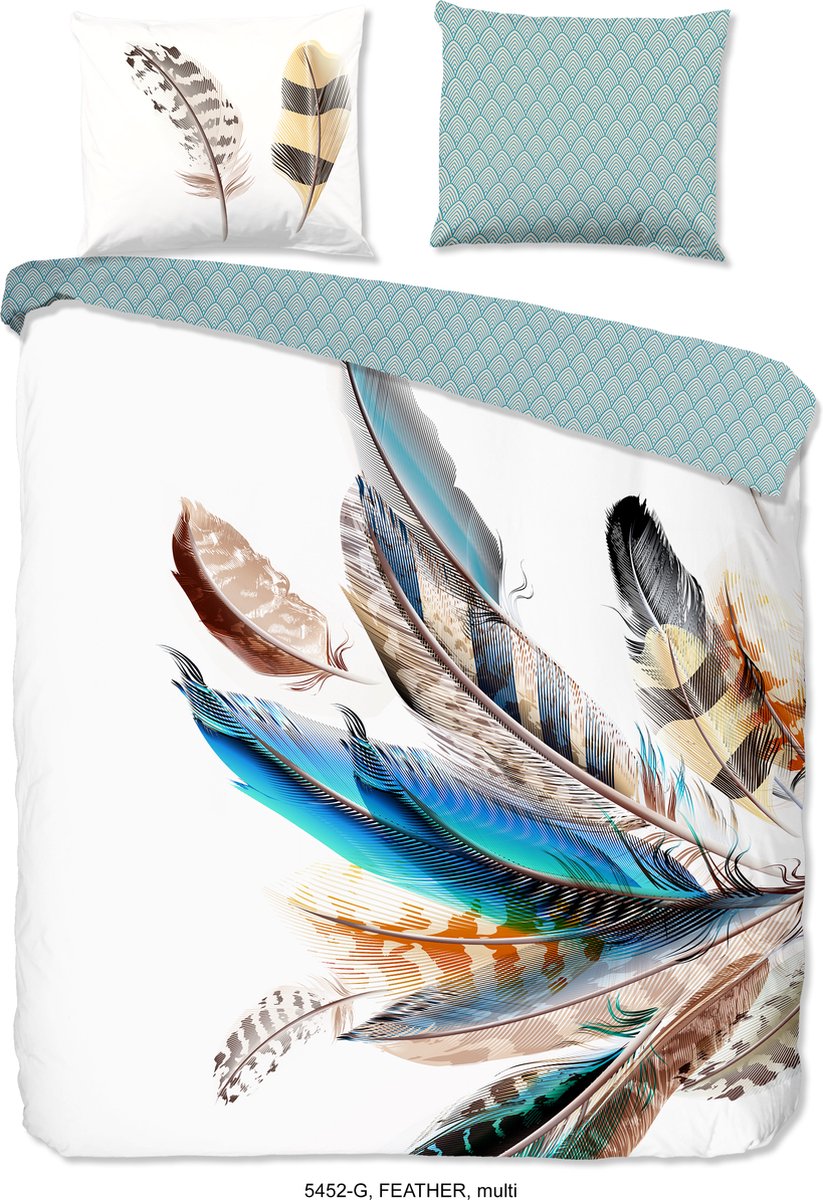 Good Morning Dekbedovertrek Feather - 200 x 200/220 cm - multicolour