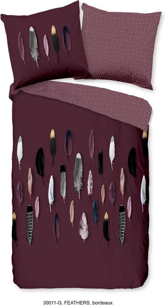 Good Morning Dekbedovertrek Feathers - 140 x 200/220 cm - Rood