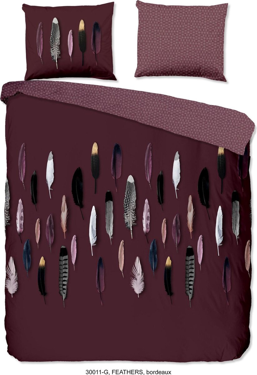 Good Morning Dekbedovertrek Feathers - 240 x 200/220 cm - Rood