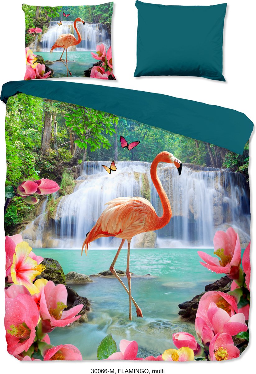 Pure Dekbedovertrek Flamingo - 200 x 200/220 cm - multicolour