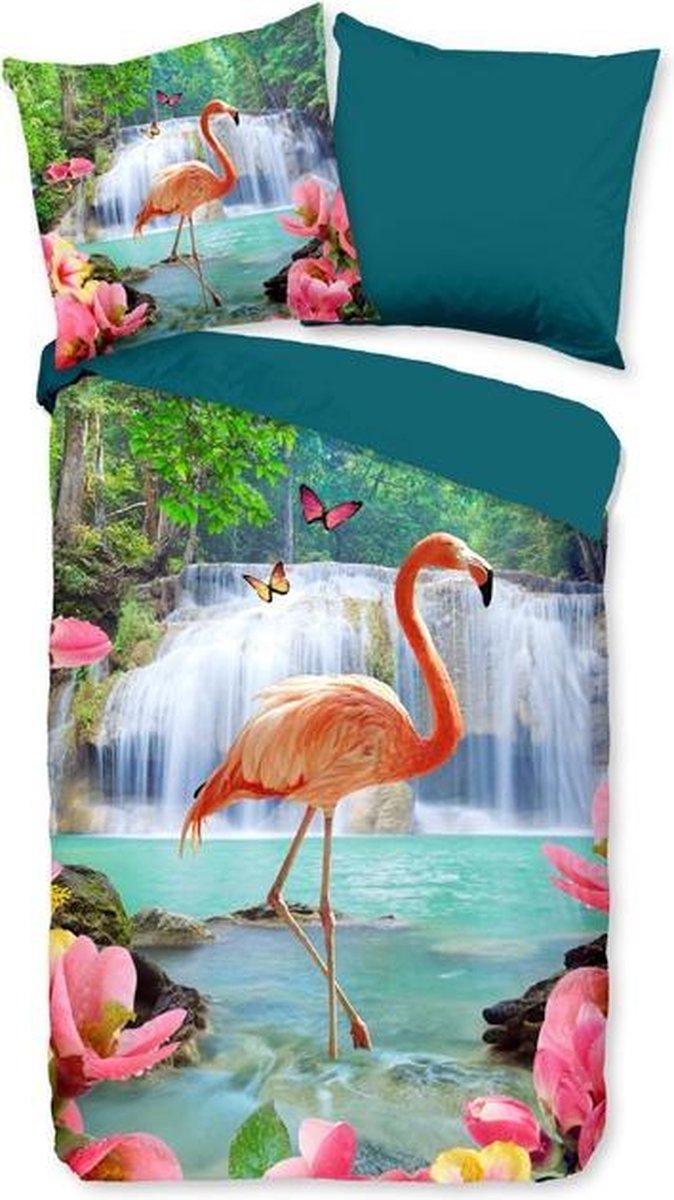 Pure Dekbedovertrek Flamingo - 200 x 200/220 cm - multicolour