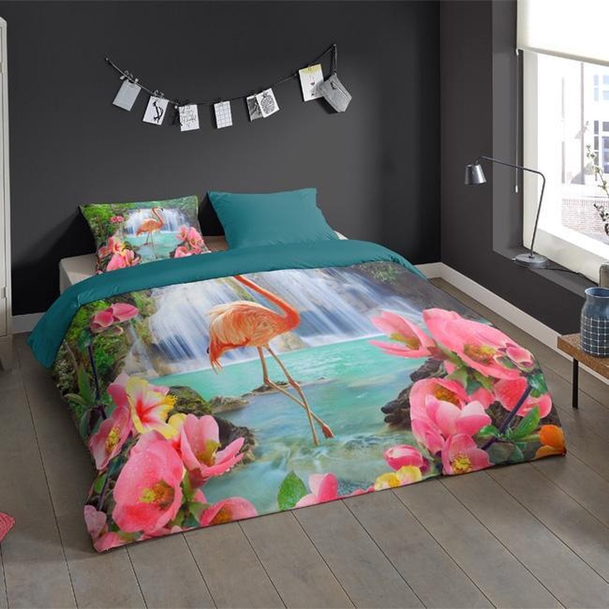 Pure Dekbedovertrek Flamingo - 200 x 200/220 cm - multicolour