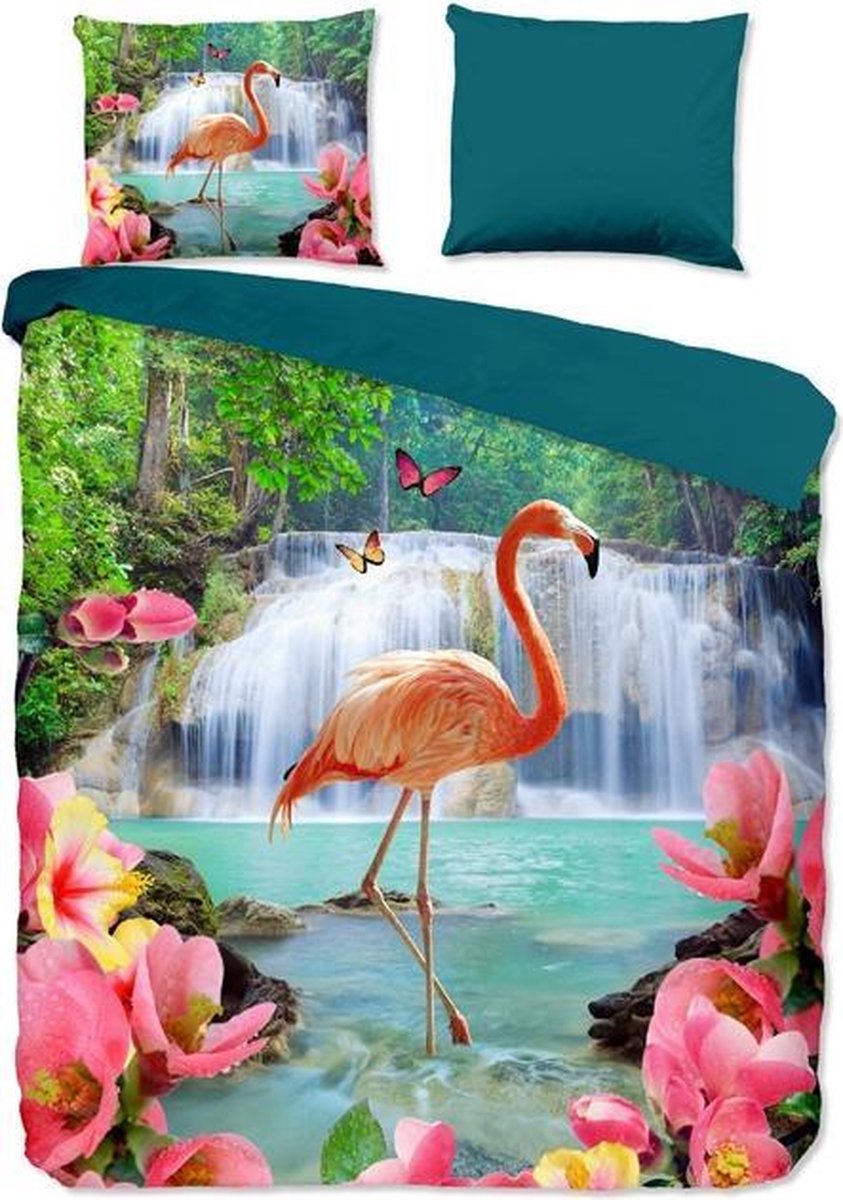 Pure Dekbedovertrek Flamingo - 200 x 200/220 cm - multicolour