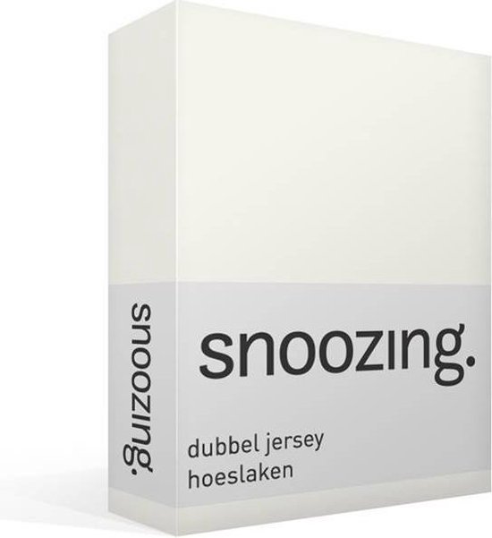Snoozing - Dubbel Jersey - Hoeslaken - Eenpersoons - 80/90x200 Cm - Ivoor - Wit