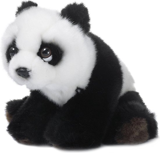 WWF Pluchen Knuffel Panda 15 Cm/wit - Zwart