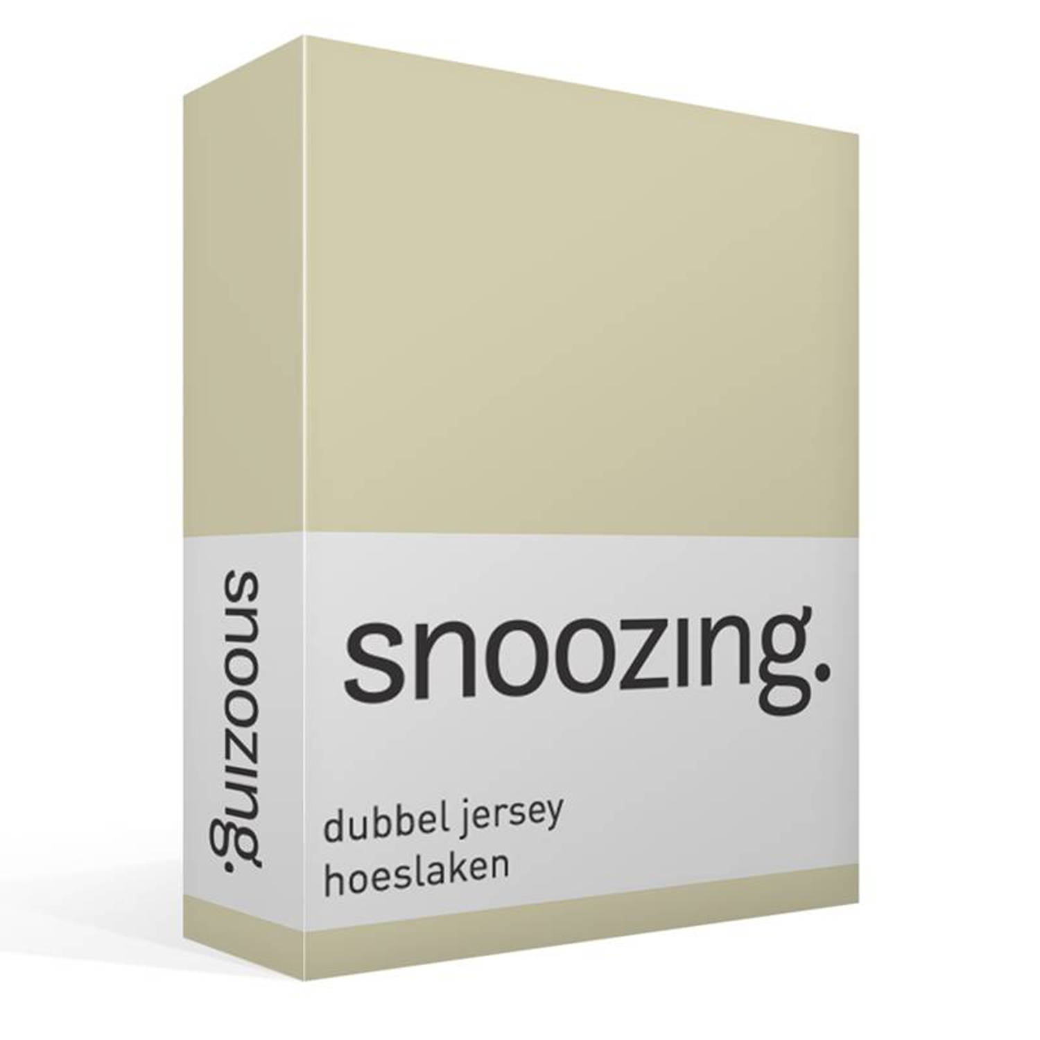 Snoozing - Dubbel Jersey - Hoeslaken - Eenpersoons - 90x210/220 Cm - Zand - Geel